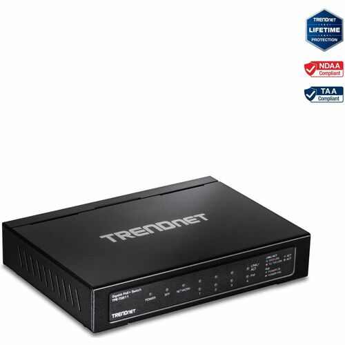 TRENDnet 6-port Gigabit Poe+ Switch; TPE-TG611; 4 X Gigabit Poe+ Ports; 1 X Gigabit Port; 1 X SFP Slot; Supports 100/1000Base-