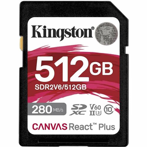 Kingston 512GB Canvas React Plus UHS-II SDXC Memory Card