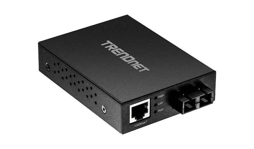 TRENDnet 1000Base-T to 1000Base-SX Multimode SC Fiber Media Converter Supporting Up to 550m with 2Gbps Switching Capacity