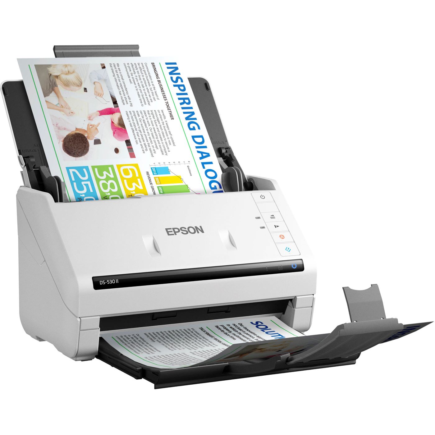 Epson DS-530 II Large Format ADF Scanner - 600 dpi Optical - 30-bit Color - 24-bit Grayscale - 35 ppm (Mono) - 35 ppm (Color)