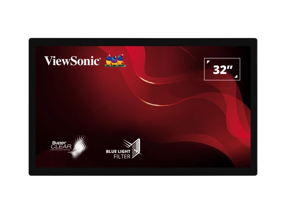 Viewsonic 32in Open Frame 10-Point Touch Monitor with 24/7 Operation and HDMI, DisplayPort, and RS232, 1920x1080 Resolution.