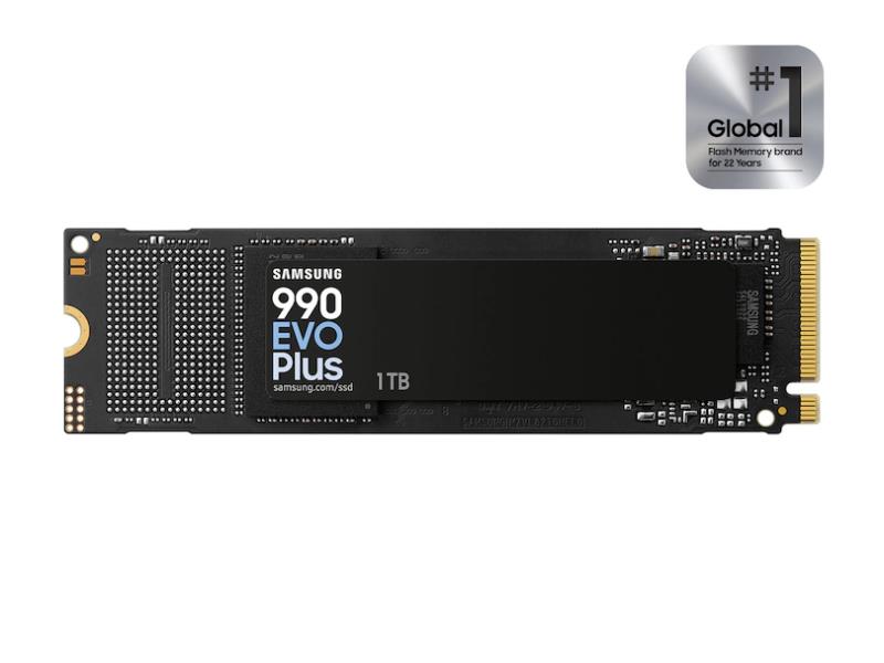 Samsung SSD 990 EVO Plus - 1TB SSD - PCIe 4.0 x4 / 5.0 x2 NVMe 2.0 -SamsungV-NAND TLC - AES 256-bit Full Disk Encryption