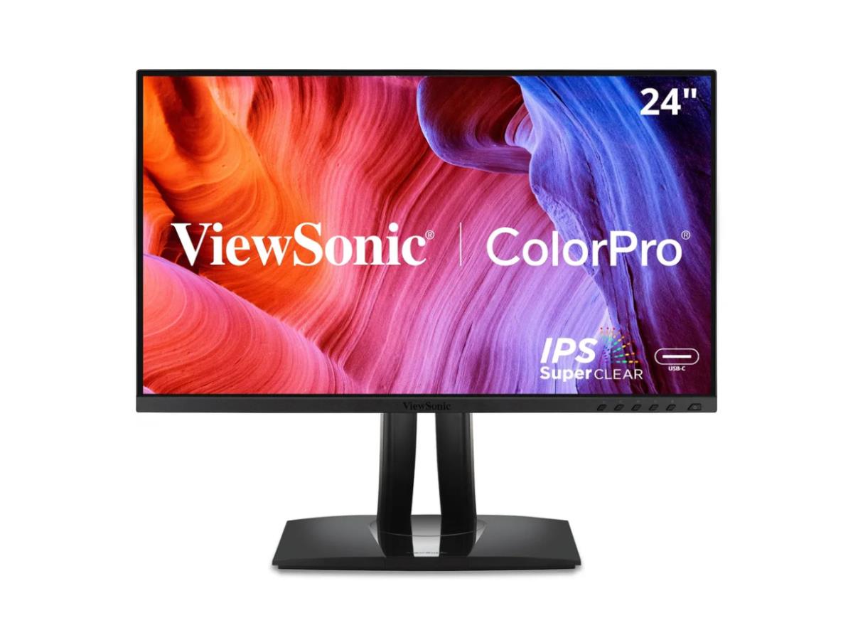 Viewsonic 24in ColorPro 1080p IPS Monitor with USB-C, DisplayPort, HDMI, USB-A, Ergonomic, and Pantone Validated.