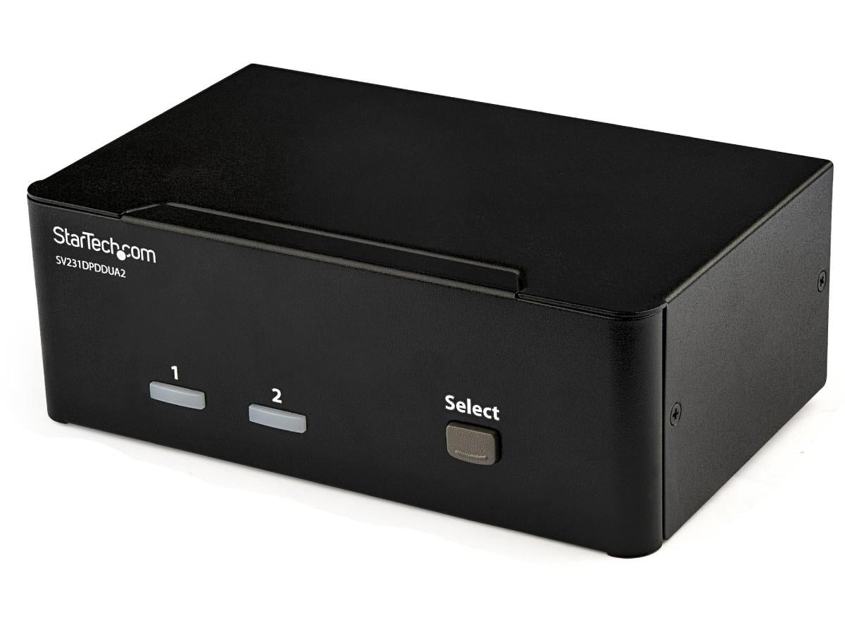 STARTECH 2-PORT DISPLAY PORT DUAL-MONITOR KVM SWITCH - 4K 60HZ - ACCESS TWO DUAL-MONITOR COMPUTERS AND TWO SHARED USB PERIPHERALS FROM A SINGLE WORKSTATION