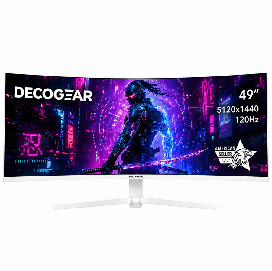 Deco Gear 49” White Curved 5K DQHD Ultrawide Gaming Monitor