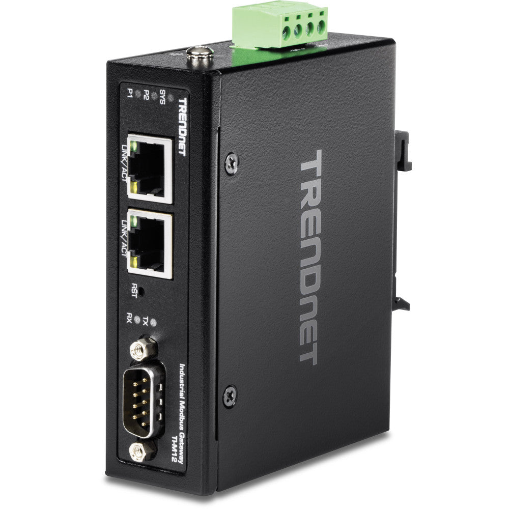 TRENDnet 1-Port Fast Ethernet Industrial Modbus Gateway with Serial DB-9 Port and Dual Ethernet Ports