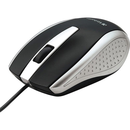 Verbatim Corded Notebook Optical Mouse - Silver - Optical - Cable - Silver - USB Type A - Scroll Wheel - 3 Button(s) - 1 Each
