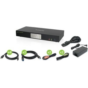 IOGEAR 2-Port 4K Dual View DisplayPort KVMP with USB 3.0 Hub