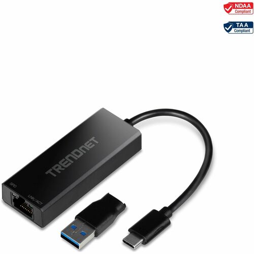 TRENDnet USB-C 3.1 to 2.5GBASE-T Ethernet Adapter, TUC-ET2G, NDAA & TAA Compliant, Windows & Mac Compatible,