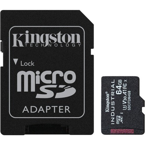 Kingston 64GB Industrial UHS-I microSDXC Memory Card with SD Adapter