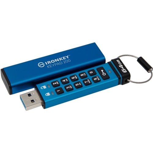 Kingston IronKey Keypad 200 64GB USB 3.2 (Gen 1) Type A Flash Drive - 64 GB
