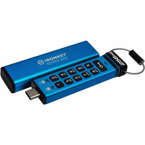 Kingston IronKey Keypad 200 256GB USB 3.2 (Gen 1) Type C Flash Drive - 256 GB - USB 3.2 (Gen 1) Type C - 280 MB/s Read Speed