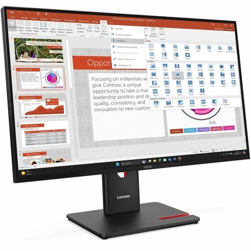 Lenovo ThinkVision T27-40 27" Class Full HD LED Monitor - 16:9 - Eclipse Black - 27" Viewable