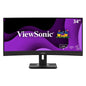 Viewsonic 34in UWQHD Ergonomic 21:9 Curved Docking Monitor with 100W USB C and RJ45,3440 x 1440 Resolution.