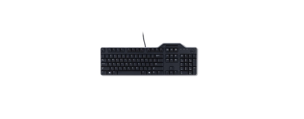 Dell KB813 Wired Keyboard with Smart Card Reader (Black and SIlver)