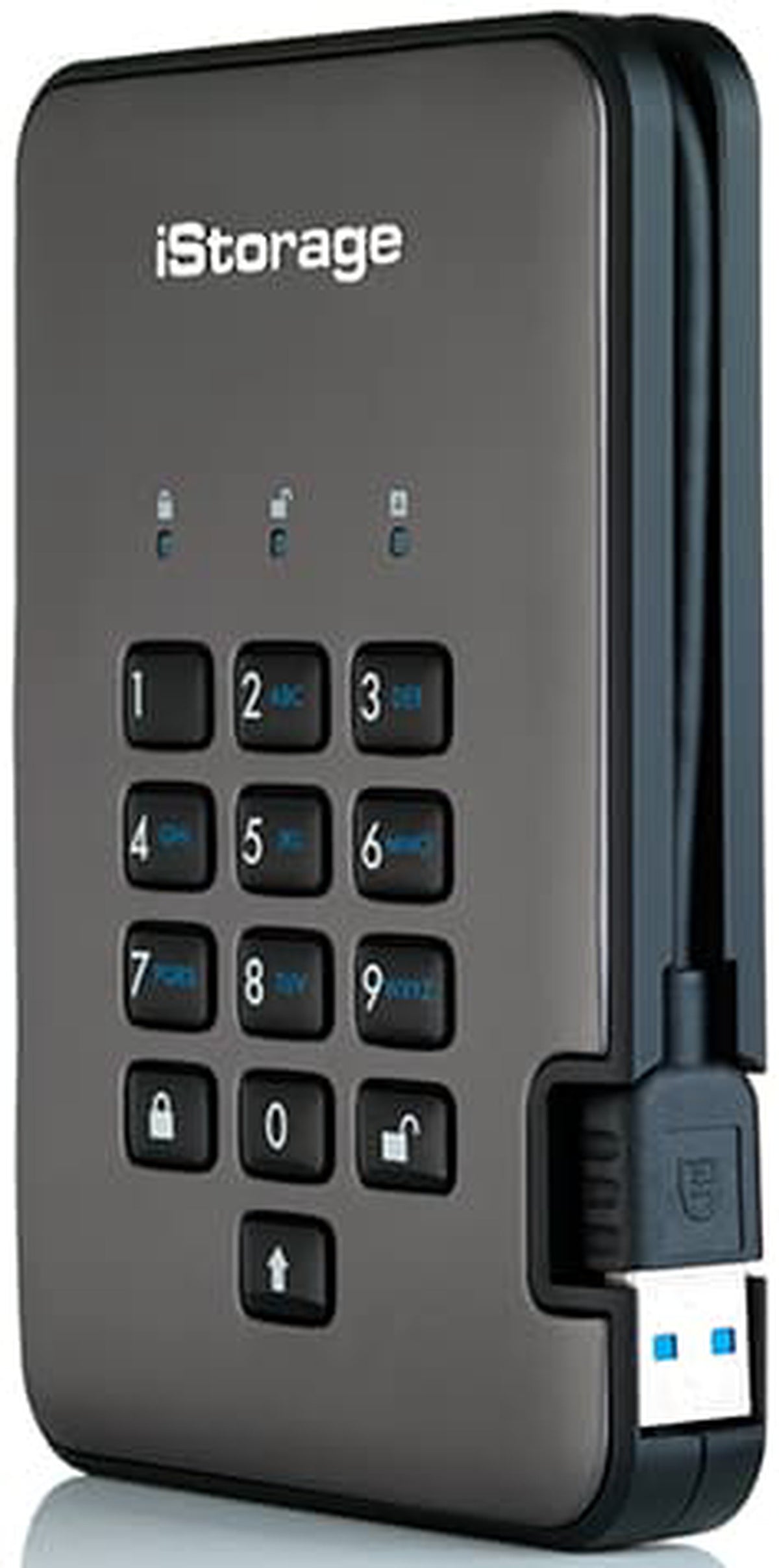 iStorage diskAshur PRO2 500GB Secure PIN-Protected External Hard Drive with 256-bit Encryption