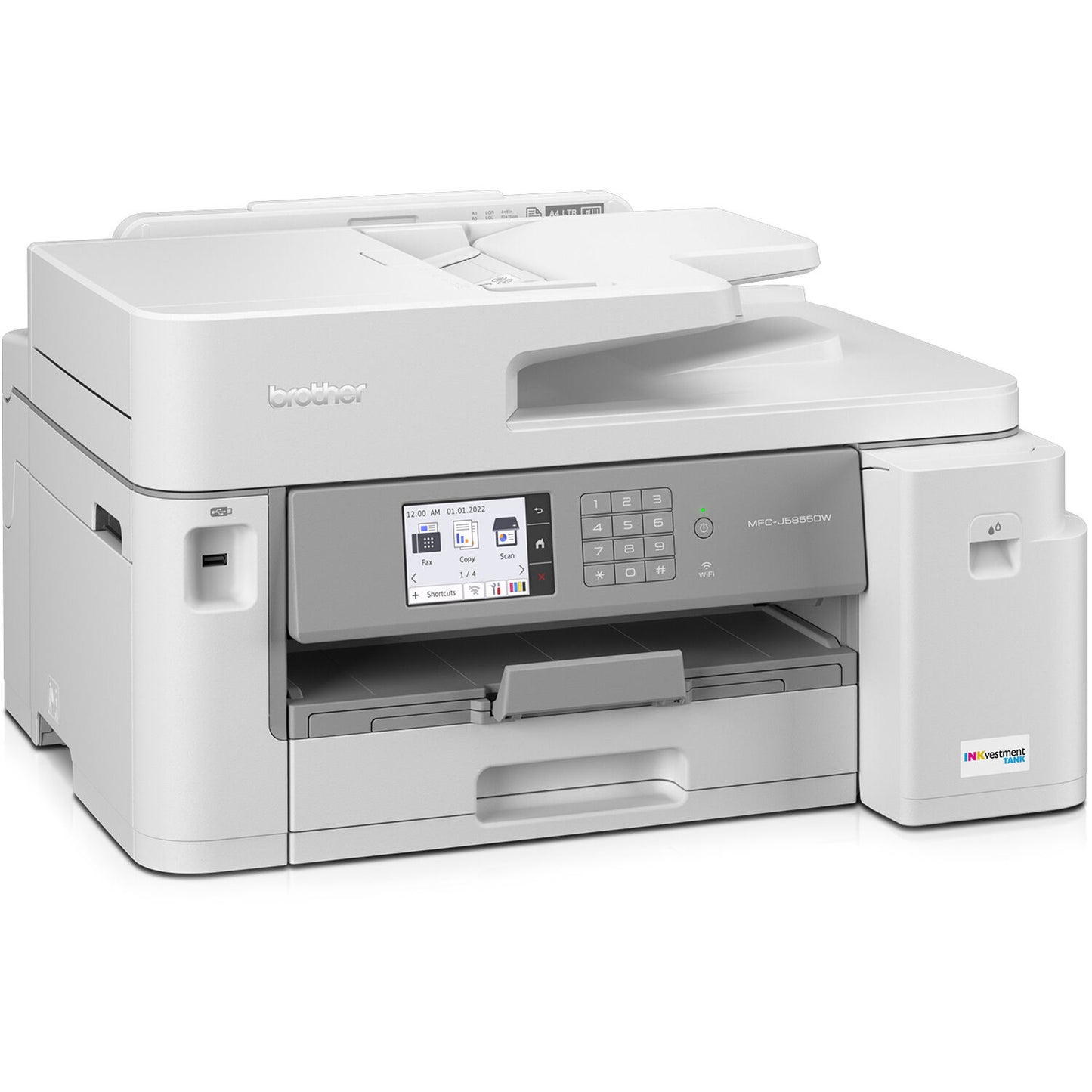 Brother MFC-J5855DW Wired & Wireless INKvestment Tank Inkjet Multifunction Printer - Color - Copier/Fax/Printer/Scanner - 30 ppm Mono/30 ppm Color Print  Up to 40000 Pages Monthly