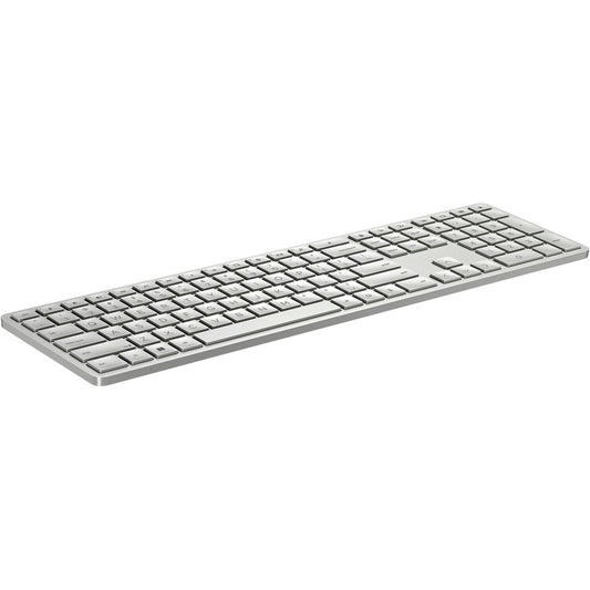 HP 970 Programmable Wireless Keyboard - Wireless Connectivity - Bluetooth/RF - 2.40 GHz - USB Type A Interface - Windows 10, Mac OS - PC, Mac - White