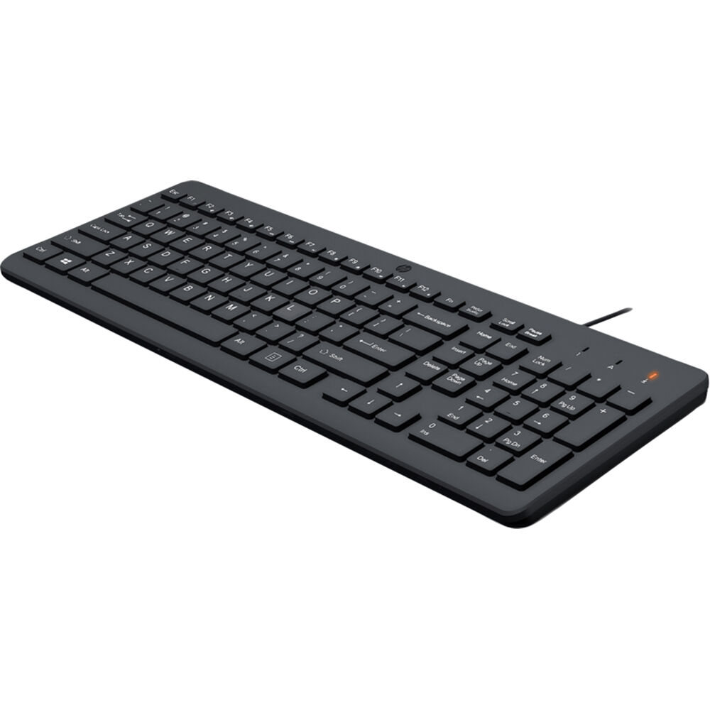 HP 150 Wired Keyboard - Cable Connectivity - USB Type A Interface - Windows 10, Windows 11 - PC