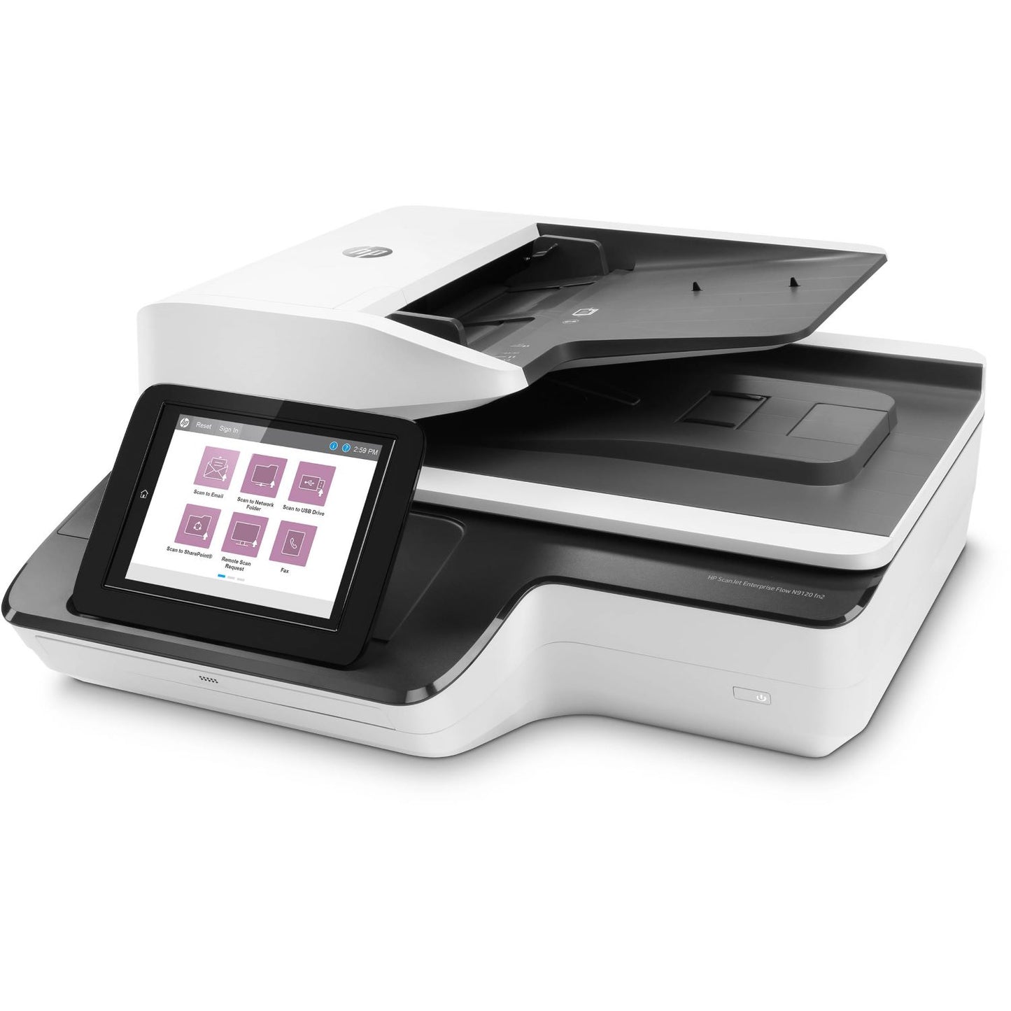 HP Scanjet Flow N9120 fn2 Sheetfed Scanner - 600 dpi Optical - 24-bit Color - 8-bit Grayscale - 120 ppm (Mono) - 120 ppm (Color) - Duplex Scanning - USB
