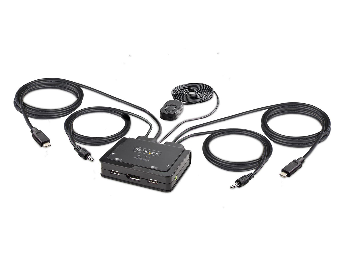 STARTECH 2-PORT USB-C CABLE KVM SWITCH, 4K 60HZ DISPLAYPORT OUTPUT