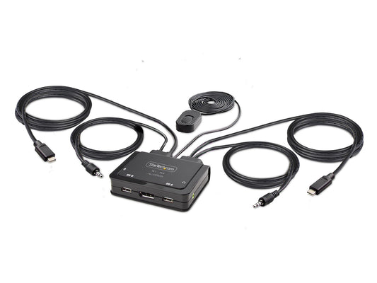 STARTECH 2-PORT USB-C CABLE KVM SWITCH, 4K 60HZ DISPLAYPORT OUTPUT