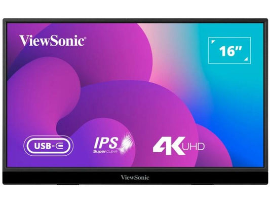Viewsonic 15.6in 3840 X 2160p UHD Portable Monitor with 60W USB C and mini-HDMI.