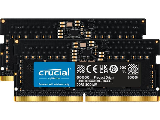 Crucial 16GB Kit (2x8GB) DDR5-5600 SODIMM CL46 (16Gbit) - Limited Lifetime Warranty