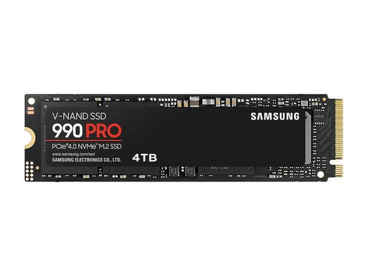 Samsung 990 PRO SSD - 4TB - PCI Express 4.0 x4,NVMe - M.2 - 5-year Limited Warrantyor 2400 TBW Limited Warranty