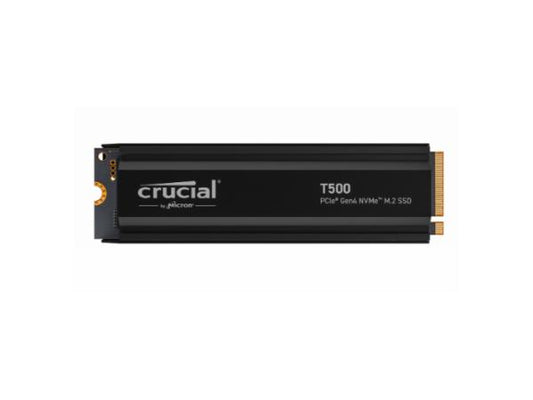 Crucial T500 1TB PCIe Gen4 NVMe M.2 SSD with heatsink