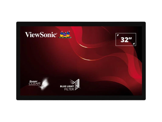 Viewsonic 32in Open Frame 10-Point Touch Monitor with 24/7 Operation and HDMI, DisplayPort, and RS232, 1920x1080 Resolution.