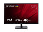 Viewsonic 27in 4k IPS Monitor with HDMI, DisplayPort, 3840 x 2160 Resolution.