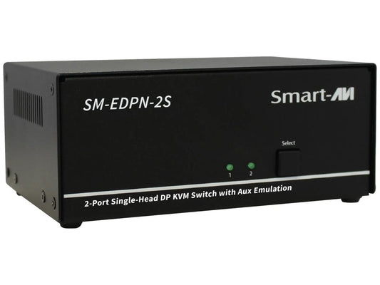 SMARTAVI INC - 4K60 DisplayPort, 2-Port, Single-Head, KVM Switch with Emulation, Audio and USB 2.0 Support