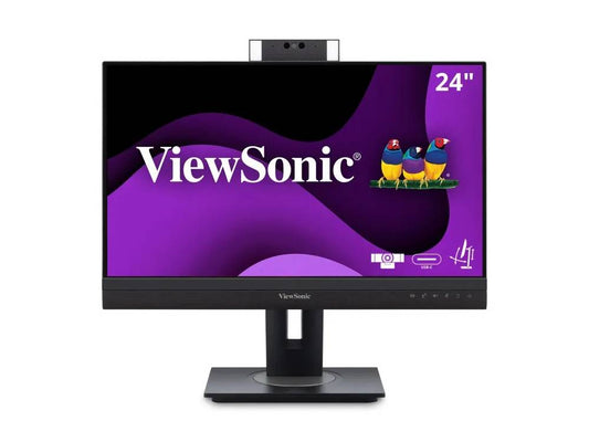 Viewsonic 24in 1080p Video Conferencing Monitor with Windows Hello Compatible IR Webcam, 90W USB C, Docking, 1920 X 1080.