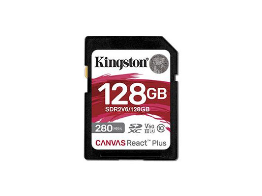 Kingston Canvas React Plus 128 GB Class 10/UHS-II (U3) V60 SDXC