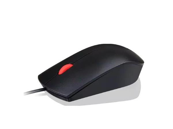 Lenovo Essential USB Mouse - Mouse - Optical - 1600 dpi - Buttons Qty: 3 - Wired - USB - Black