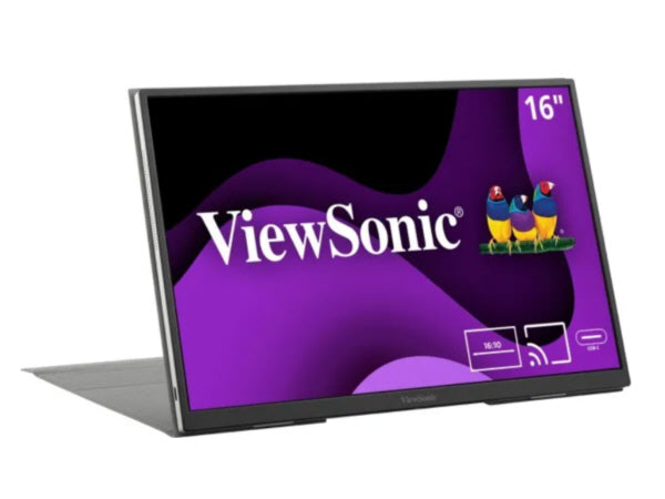 Viewsonic 16in Portable IPS Monitor with Built In Battery and Wireless Casting Capabilities, 1920 X 1200 resolution.
