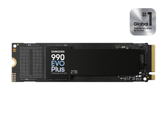 Samsung SSD 990 EVO Plus - 2TB SSD - PCIe 4.0 x4 / 5.0 x2 NVMe 2.0 -SamsungV-NAND TLC - AES 256-bit Full Disk Encryption