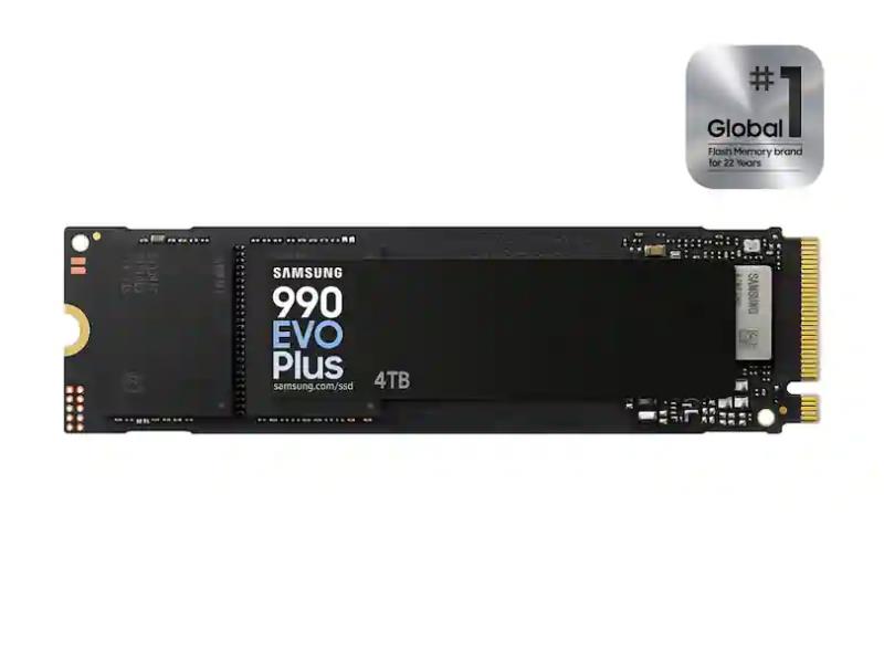 Samsung SSD 990 EVO Plus - 4TB SSD - PCIe 4.0 x4 / 5.0 x2 NVMe 2.0 - AES 256-bit Full Disk Encryption