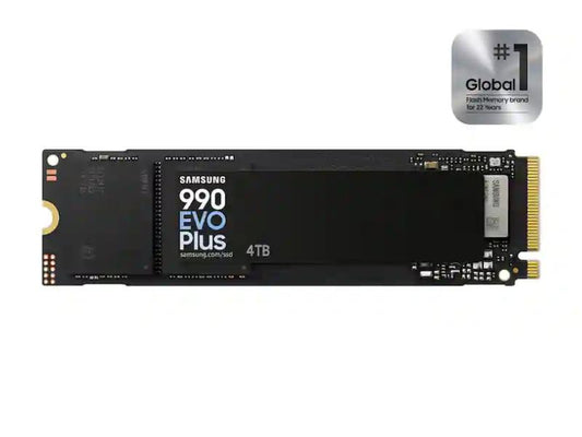 Samsung SSD 990 EVO Plus - 4TB SSD - PCIe 4.0 x4 / 5.0 x2 NVMe 2.0 - AES 256-bit Full Disk Encryption