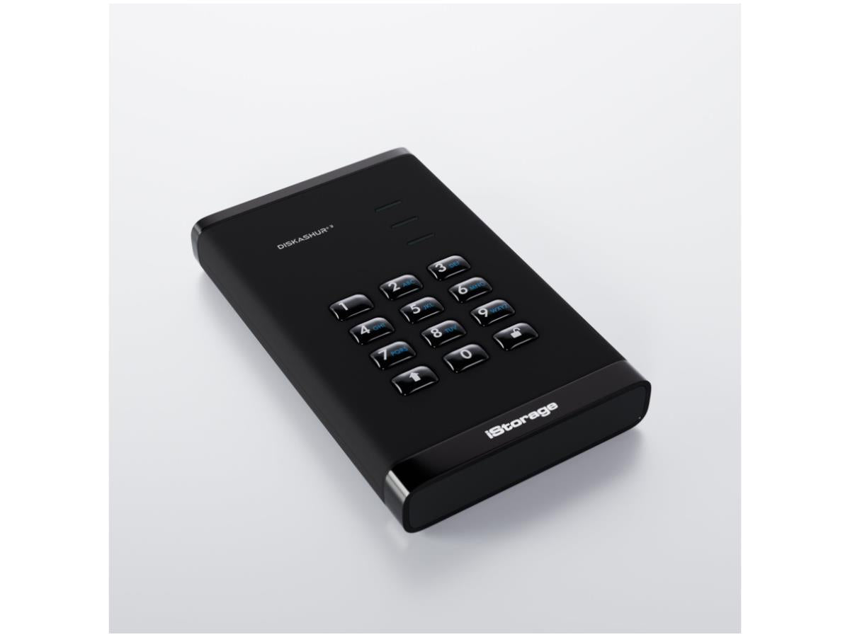 Istorage 5TB diskAshur3 USB 3.2 Gen 1 Encrypted Portable Hard Drive (Black)