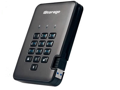 iStorage diskAshur PRO2 2TB Secure PIN-Protected External Hard Drive with 256-bit Encryption