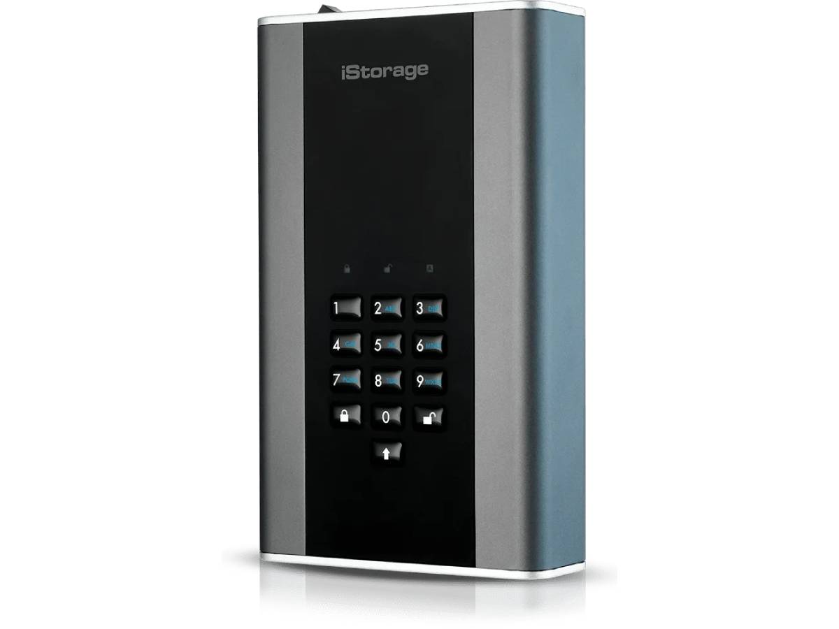 iStorage diskAshur DT2 12TB 256-bit Encrypted Secure External Hard Drive