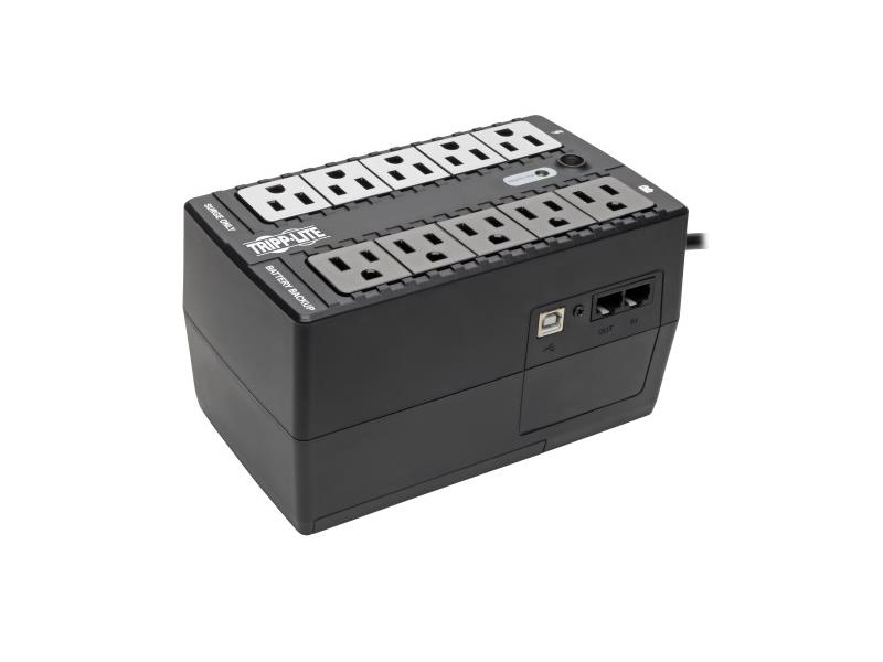 Eaton Tripp Lite Series 550VA 300W Standby UPS - 10 NEMA 5-15R Outlets, 120V, 50/60 Hz, USB, 5-15P Plug, Desktop/Wall Mount
