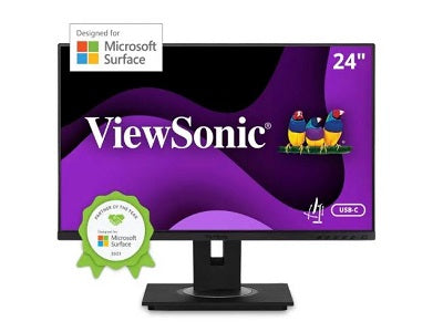 Viewsonic 24in 1080p IPS Ergonomic Monitor,65W USB-C
