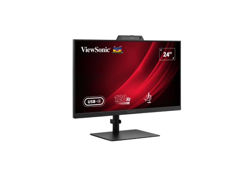 Viewsonic 24in 1080p Video Conferencing Monitor with Windows Hello Certified IR 5MP Webcam, USB-C, HDMI, DP.