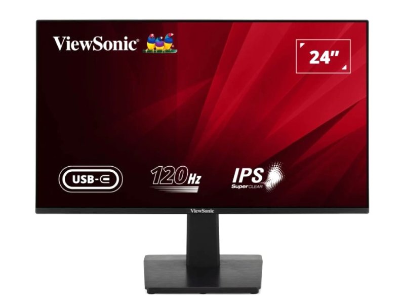 Viewsonic 24in 1080p 120Hz Monitor with Variable Refresh Rate, HDMI, VGA, and USB-C.