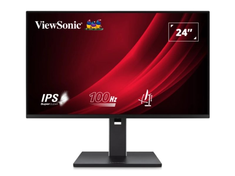 Viewsonic 24in 1080p Ergonomic 100Hz Monitor with HDMI, DisplayPort, and USB Hub.