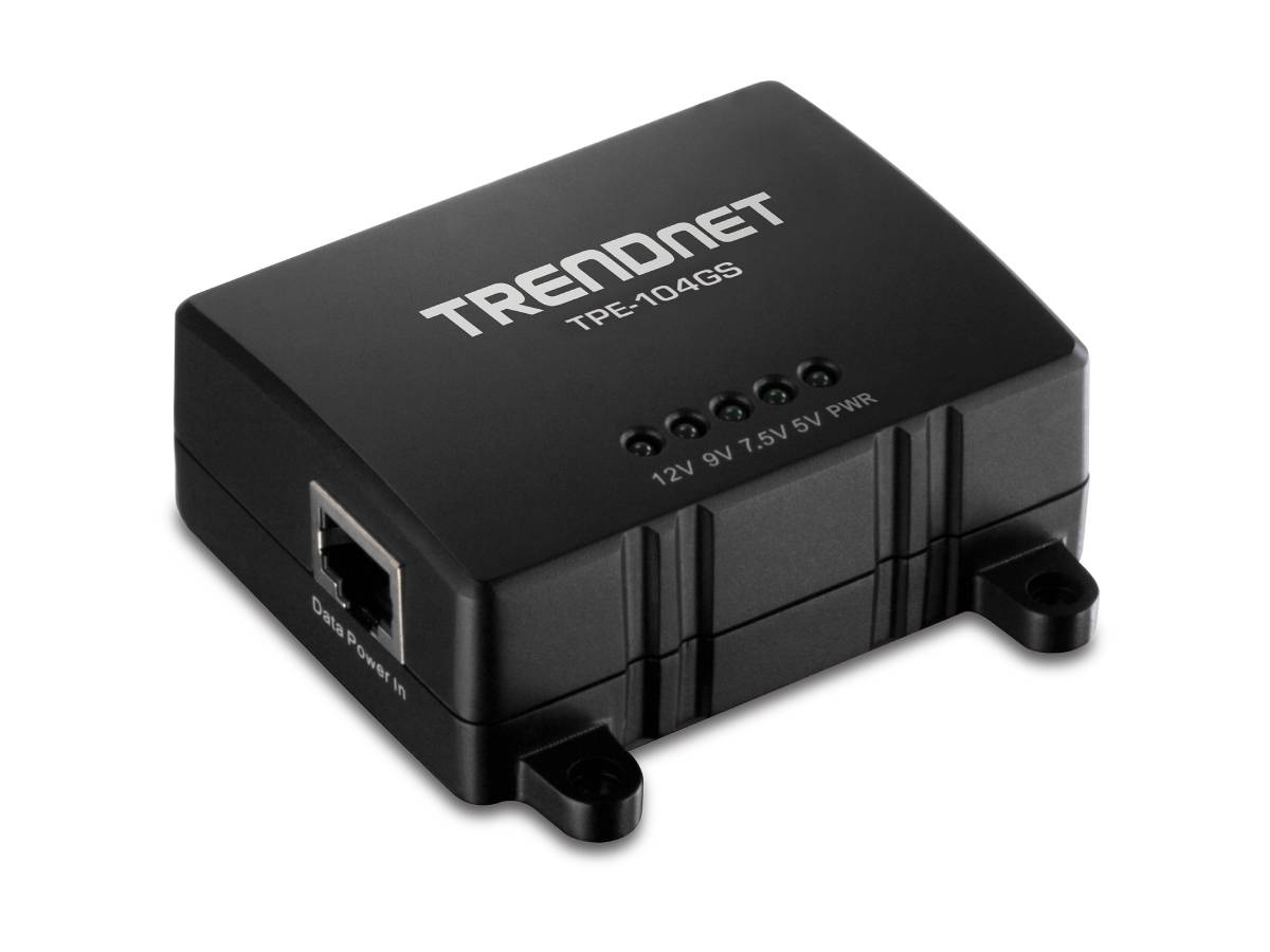 TRENDnet Gigabit PoE Splitter with 1 Gigabit PoE Input Port and 1 Gigabit Output Port Supporting 5V Power