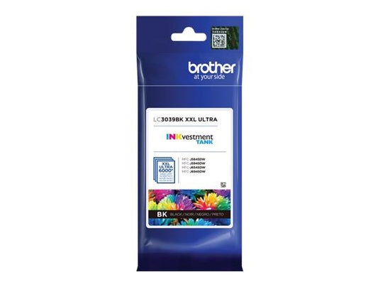 Ink Cartridge - Black - Up to 6000 pages - Brother Genuine LC3039BK
